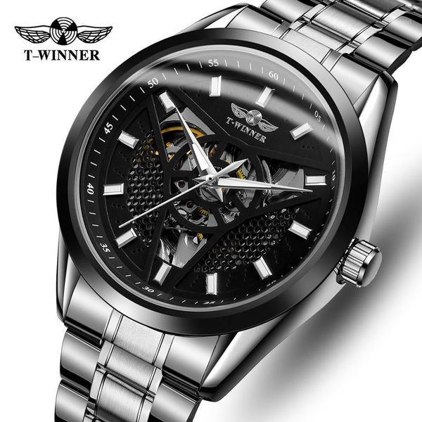 t-winner men watch brand mens luxury automatic mechanical watches fashion stainless steel skeleton self winding wrist watch1, Slivery;brown
t-winner men watch brand mens luxury automatic mechanical watches fashion stainless steel skeleton self winding wrist watch1, Slivery;brown