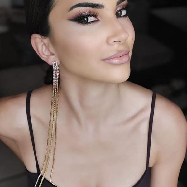 New Shiny Rhinestone Long Chain Dangle Earrings For Women Jewelry Fashion Ladys' Statement Earrings Accessories, Silver
New Shiny Rhinestone Long Chain Dangle Earrings For Women Jewelry Fashion Ladys' Statement Earrings Accessories, Silver
