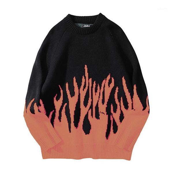 japanese pullover men's sweater fashion clothing retro loose flame pattern hip hop harajuku couple sweaters1, White;black
japanese pullover men's sweater fashion clothing retro loose flame pattern hip hop harajuku couple sweaters1, White;black