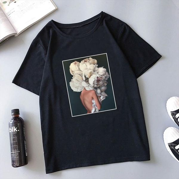 new women tshirt harajuku aesthetics flowers feather print round neck short sleeve tees fashion casual couple tshirt, White
new women tshirt harajuku aesthetics flowers feather print round neck short sleeve tees fashion casual couple tshirt, White