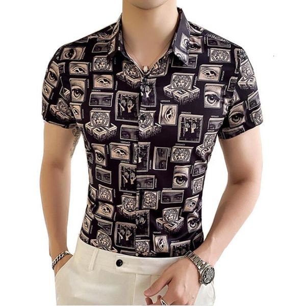 men's printed shirts 2020 summer personality printing mens slim fit tide men's pattern short-sleeved club dress shirt, White;black
men's printed shirts 2020 summer personality printing mens slim fit tide men's pattern short-sleeved club dress shirt, White;black