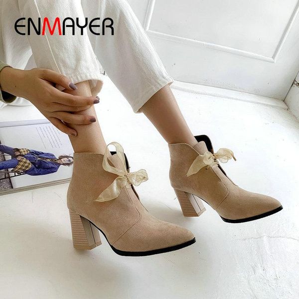 enmayer faux suede lace-up pointed toe women boots hoof heels 2020 ankle boots for women short plush womens ankle 34-43, Black
enmayer faux suede lace-up pointed toe women boots hoof heels 2020 ankle boots for women short plush womens ankle 34-43, Black