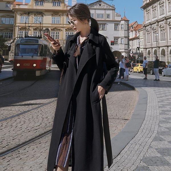 women's trench coats fashion black suit collar long coat female 2021 spring autumn temperament double-breasted windbreaker for women m5, Tan;black
women's trench coats fashion black suit collar long coat female 2021 spring autumn temperament double-breasted windbreaker for women m5, Tan;black