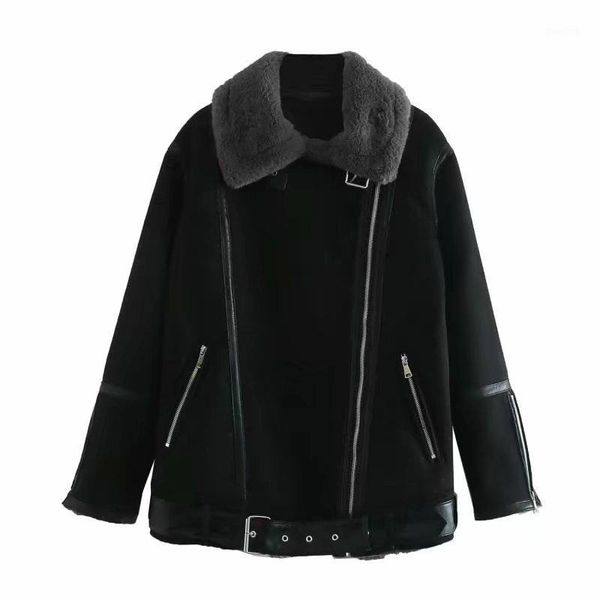 thick faux fur coat new women's style solid color one-piece plus double pocket turn down long sleeve zipper outercoat female1, Black
thick faux fur coat new women's style solid color one-piece plus double pocket turn down long sleeve zipper outercoat female1, Black
