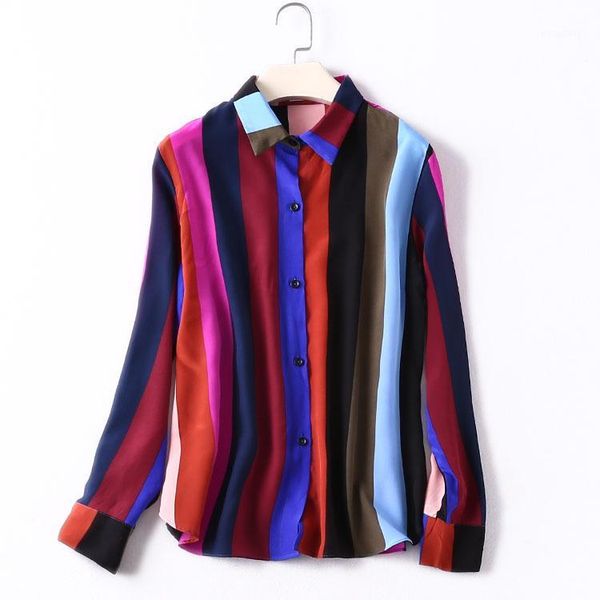 100% natural silk blouses striped long sleeve real chiffon blouse for women casual shirts rainbow work wear blouses1 women's, White
100% natural silk blouses striped long sleeve real chiffon blouse for women casual shirts rainbow work wear blouses1 women's, White