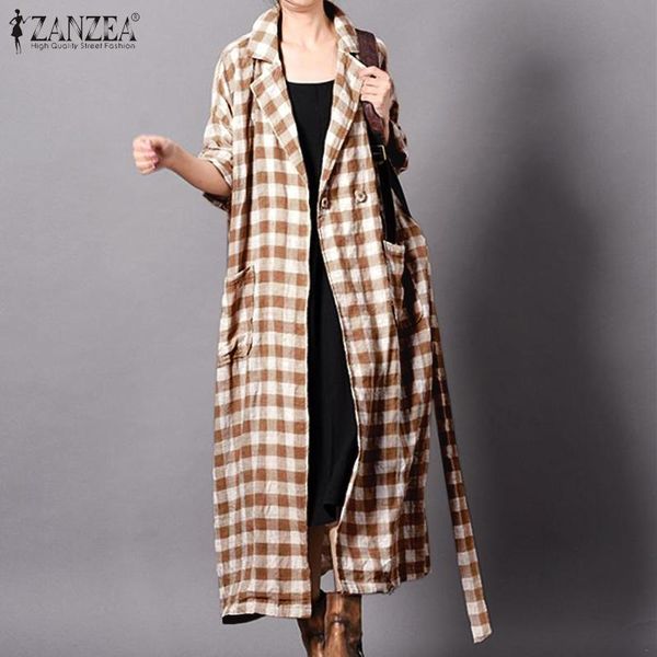 women's jackets female long sleeves cardigan spring autumn maxi coats zanzea lapel plaid outwear casual waist belt tunic oversized 5xl, Black;brown
women's jackets female long sleeves cardigan spring autumn maxi coats zanzea lapel plaid outwear casual waist belt tunic oversized 5xl, Black;brown