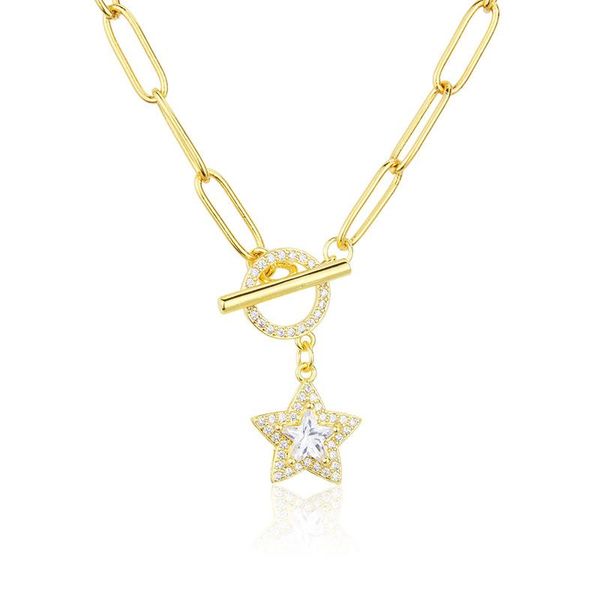 chains retro rhinestone star pendant necklace gold color ot buckle clasp thick clavicle chain goth jewelry gift, Silver
chains retro rhinestone star pendant necklace gold color ot buckle clasp thick clavicle chain goth jewelry gift, Silver
