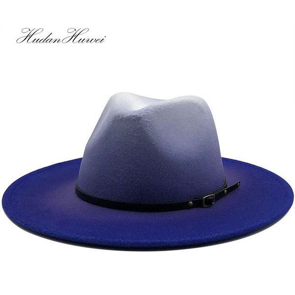wide brim hats arrivel women men woollen felt fedora hat painted blue jazz panama top, Blue;gray
wide brim hats arrivel women men woollen felt fedora hat painted blue jazz panama top, Blue;gray