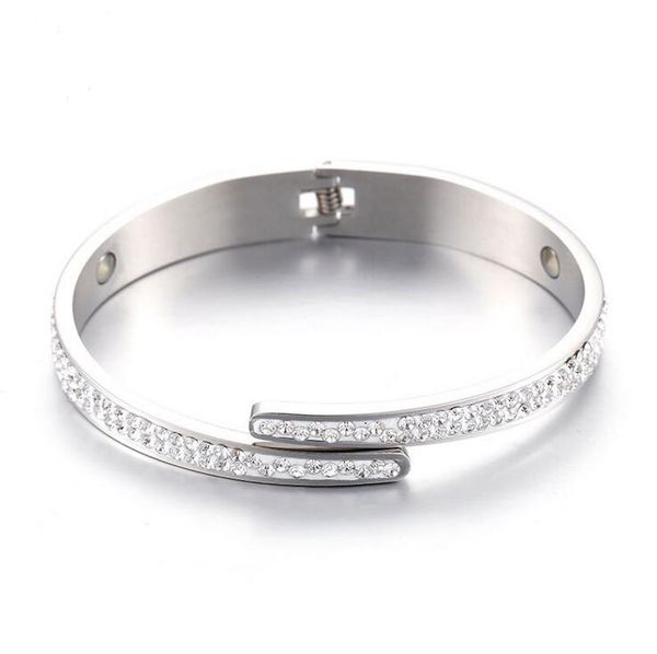 titanium stainless steel men women couple health magnet zircon crystal bangle bracelet wristband jewelry, Black
titanium stainless steel men women couple health magnet zircon crystal bangle bracelet wristband jewelry, Black