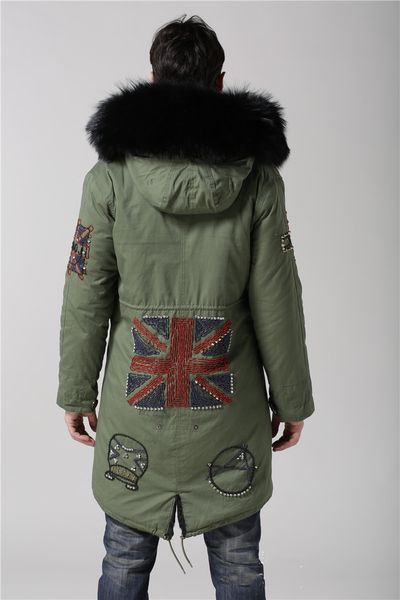 rare black raccoon fur trim mukla furs black rabbit fur lining uk flag beading army long jackets men snow coats
rare black raccoon fur trim mukla furs black rabbit fur lining uk flag beading army long jackets men snow coats