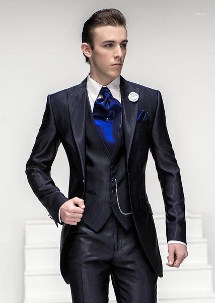 men's suits & blazers latest coat pant designs italian navy blue satin men prom suit custom classic slim fit groom tuxedo 3 piece blaze, White;black
men's suits & blazers latest coat pant designs italian navy blue satin men prom suit custom classic slim fit groom tuxedo 3 piece blaze, White;black