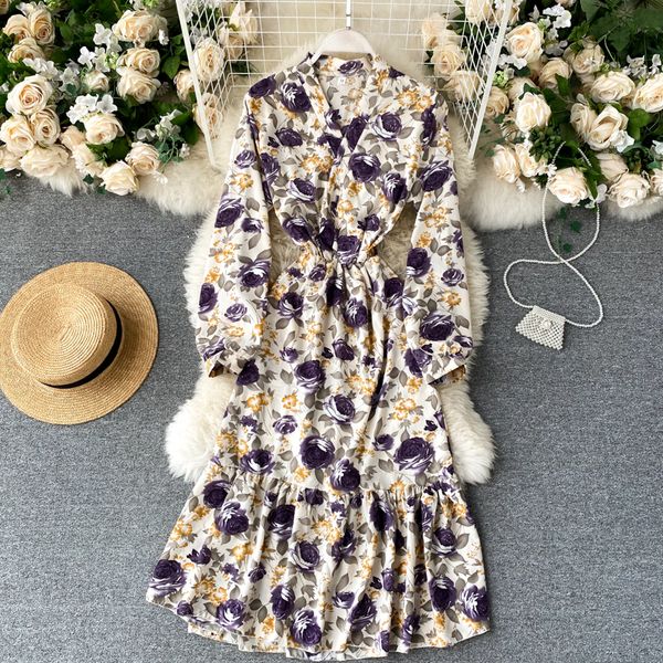 2021 new vintage female floral impression neck puff elastic thread autumn dapper long dress kdfz, Black;gray
2021 new vintage female floral impression neck puff elastic thread autumn dapper long dress kdfz, Black;gray