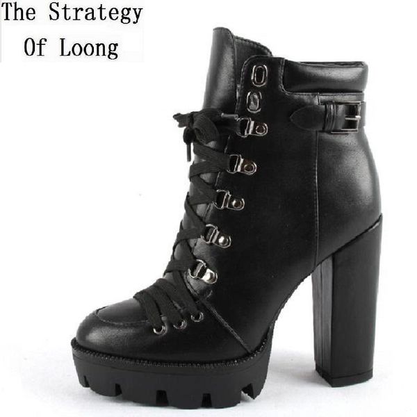 boots spring autumn plus size 40-43 women platform metal belt buckle lace-up ankle fashion lady block heels short 191113, Black
boots spring autumn plus size 40-43 women platform metal belt buckle lace-up ankle fashion lady block heels short 191113, Black