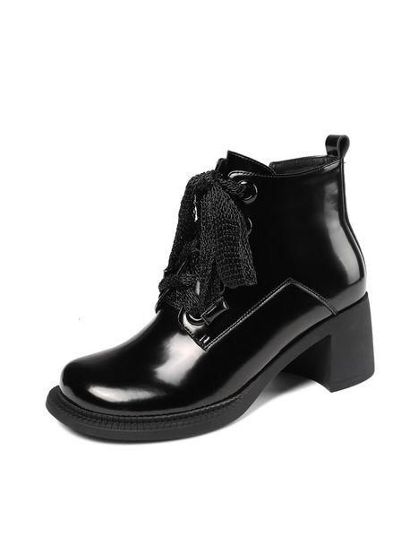 new arrival 2021 feminine fashion genuine high heels toe lace up to boots 1 a6tm, Black
new arrival 2021 feminine fashion genuine high heels toe lace up to boots 1 a6tm, Black
