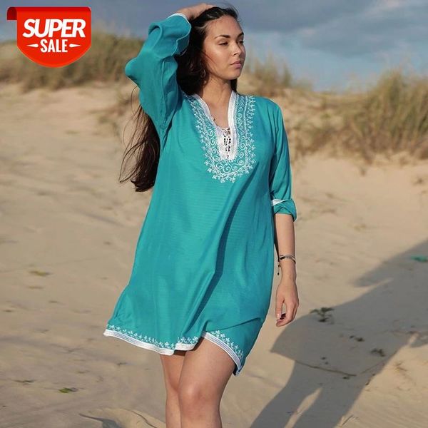 2020 bikini cover-ups blue bohemian embroidered v-neck summer beach dress cotton tunic women beach wear swim suit cover up q846 #mj1c, White;black
2020 bikini cover-ups blue bohemian embroidered v-neck summer beach dress cotton tunic women beach wear swim suit cover up q846 #mj1c, White;black
