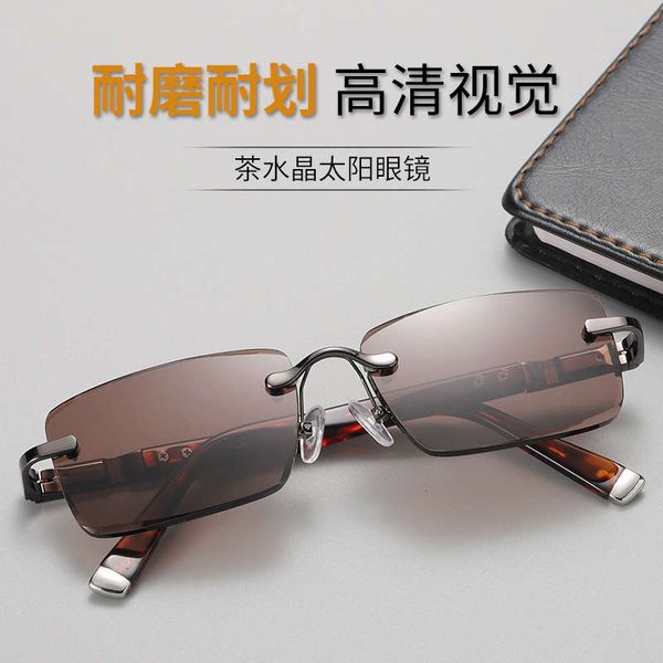 natural men's frameless crystal stone glasses high grade leisure sunglasses anti fatigue, Black
natural men's frameless crystal stone glasses high grade leisure sunglasses anti fatigue, Black