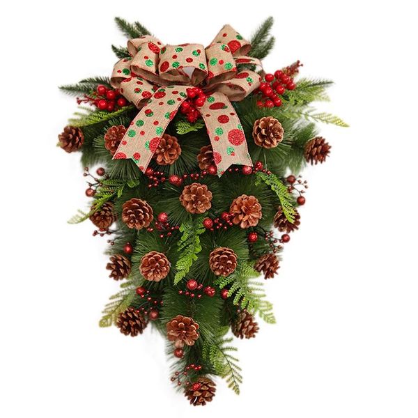 christmas ornament swag wreath pine cone door mount teardrop swag wreath new year hanging wall decoration
christmas ornament swag wreath pine cone door mount teardrop swag wreath new year hanging wall decoration