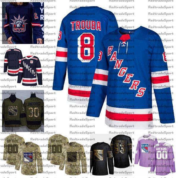 2021 reverse retro customize 8 jacob trouba new york rangers hockey jersey golden edition camo veterans day fights cancer stitched jersey, Black;red
2021 reverse retro customize 8 jacob trouba new york rangers hockey jersey golden edition camo veterans day fights cancer stitched jersey, Black;red