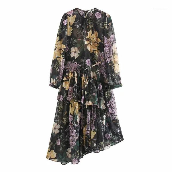 flower printing cascading ruffle women elegant chiffon midi dress 2020 new fashion casual lady long sleeve loose dresses d51391, Black;gray
flower printing cascading ruffle women elegant chiffon midi dress 2020 new fashion casual lady long sleeve loose dresses d51391, Black;gray