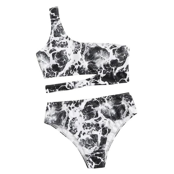 women's swimwear bikinis women 2021 one shoulder high waist swimsuit bandage bathing suits beach wear biquini female, White;black
women's swimwear bikinis women 2021 one shoulder high waist swimsuit bandage bathing suits beach wear biquini female, White;black