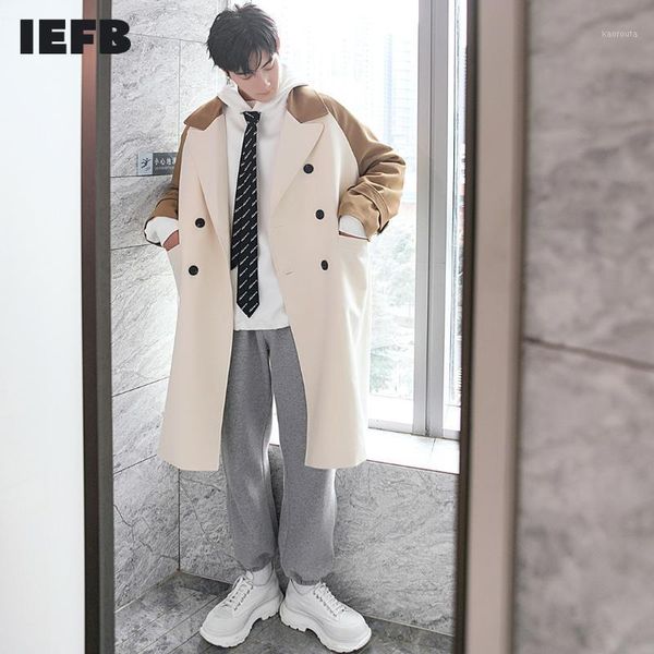 iefb men's trench coat autumn winter new color block long coat male handsome korean style loose fashion long windbreaker 9y44261, Tan;black
iefb men's trench coat autumn winter new color block long coat male handsome korean style loose fashion long windbreaker 9y44261, Tan;black