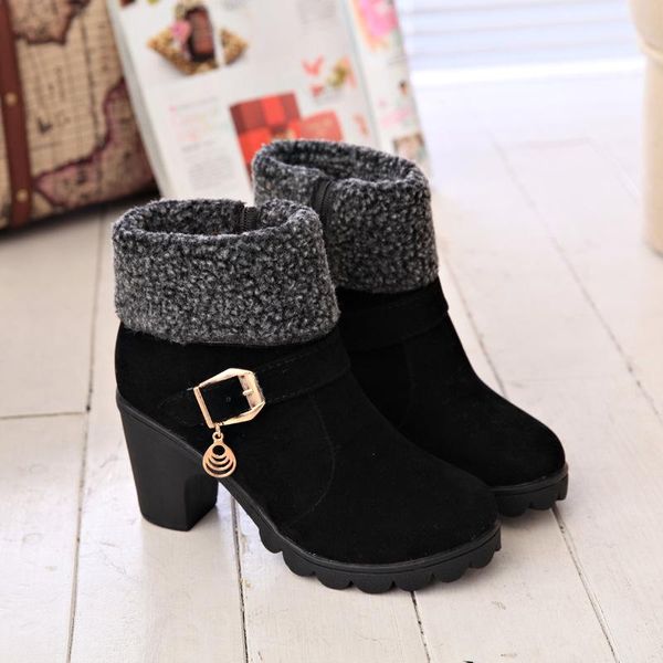 women's 2021 autumn and winter side zipper mid-calf boots for women double purpose non-slip chunky high heel snow boots, Black
women's 2021 autumn and winter side zipper mid-calf boots for women double purpose non-slip chunky high heel snow boots, Black