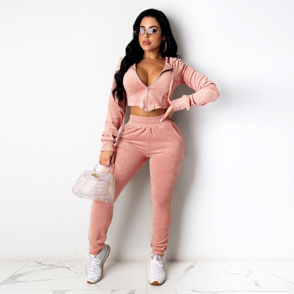 a6624 european and american fashion solid color zipper hooded long sleeve autumn and winter two-piece suit 2020, White
a6624 european and american fashion solid color zipper hooded long sleeve autumn and winter two-piece suit 2020, White