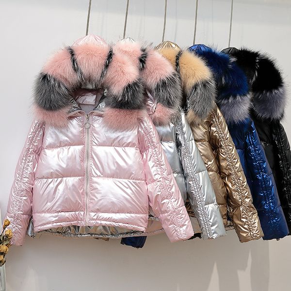 women parkas coats hooded thick warm jacket short glossy down cotton parkas female big fur collar shiny outwear 201027, Black
women parkas coats hooded thick warm jacket short glossy down cotton parkas female big fur collar shiny outwear 201027, Black