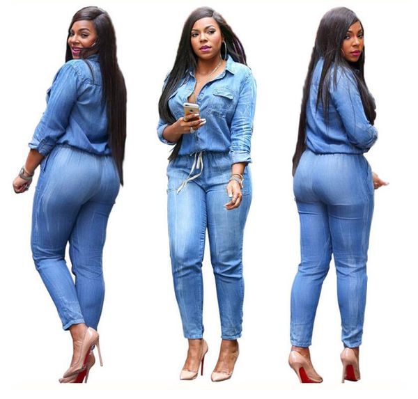 plus size women jeans jumpsuit denim long pants deep v neck slim overalls jumpsuit girl club wear bodysuit romper, Blue
plus size women jeans jumpsuit denim long pants deep v neck slim overalls jumpsuit girl club wear bodysuit romper, Blue