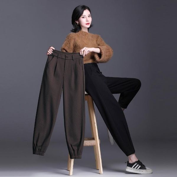 2021 women autumn winter casual woolen pant lady button elegant high waist harem pants female loose oversize solid trousers h54, Black;white
2021 women autumn winter casual woolen pant lady button elegant high waist harem pants female loose oversize solid trousers h54, Black;white