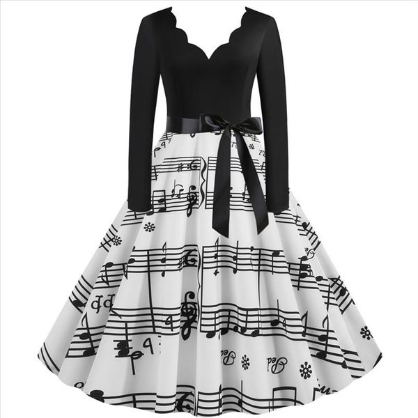 music note print элегантное платье для вечеринок женщины v шея 50с 60s ретро винтаж rockabilly vestidos 2020 осенние платья плюс размер s 3x, Black;gray
music note print элегантное платье для вечеринок женщины v шея 50с 60s ретро винтаж rockabilly vestidos 2020 осенние платья плюс размер s 3x, Black;gray