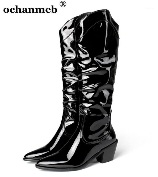 size 34-46 women slouchy boots shiny patent leather knee high boots slip ons fall winter shoes black red white western boot lady1 
size 34-46 women slouchy boots shiny patent leather knee high boots slip ons fall winter shoes black red white western boot lady1