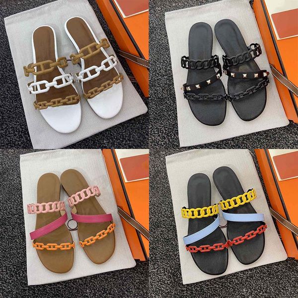 designer slippers women summer pig nose beach sandals candy-colored jelly sandals chain root leather open toe luxury sandal slides, Black
designer slippers women summer pig nose beach sandals candy-colored jelly sandals chain root leather open toe luxury sandal slides, Black