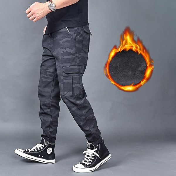 men's pants winter velvet padded camo overalls multi-pocket loose cargo joggers men camoflage harem plus size, Black
men's pants winter velvet padded camo overalls multi-pocket loose cargo joggers men camoflage harem plus size, Black