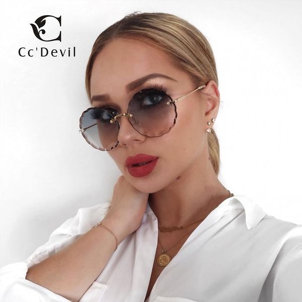 sunglasses 2021 luxury vintage rimless women brand designer oversized female sun glasses for lady mirror shades uv400, White;black
sunglasses 2021 luxury vintage rimless women brand designer oversized female sun glasses for lady mirror shades uv400, White;black