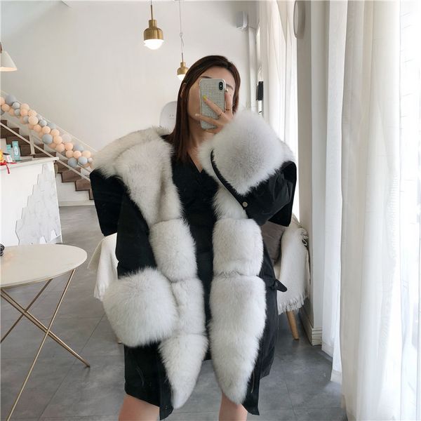 new natural 2020 winter ladies fox raccoon skin thickened down-filled women's clothes long woman's jacket f8ux, Black
new natural 2020 winter ladies fox raccoon skin thickened down-filled women's clothes long woman's jacket f8ux, Black