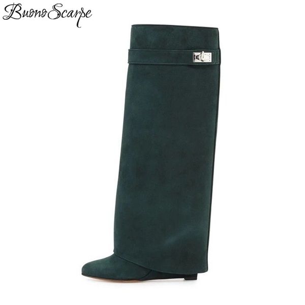 buono scarpe women shark lock black genuine leather fold long boots wedges high heel brand designer botas mujer chic
buono scarpe women shark lock black genuine leather fold long boots wedges high heel brand designer botas mujer chic