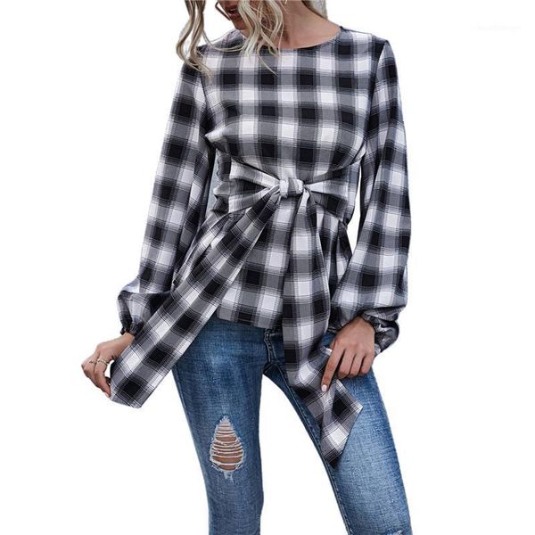 spring women lace-up bow retro plaid shirt o-neck long lantern sleeve casual streetwear club pullover blouse1, White
spring women lace-up bow retro plaid shirt o-neck long lantern sleeve casual streetwear club pullover blouse1, White