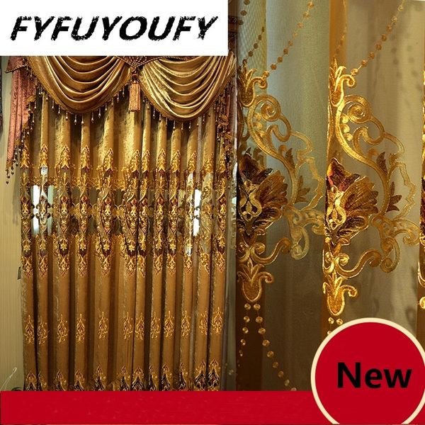 european chenille luxury jacquard classic embroidery shade decorative curtains for living room/bedroom royal gold
european chenille luxury jacquard classic embroidery shade decorative curtains for living room/bedroom royal gold