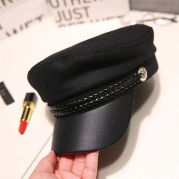 wide brim hats 2021spring fashion women military hat autumn sailor black ladies beret caps flat captain cap travel cadet octagonal, Blue;gray
wide brim hats 2021spring fashion women military hat autumn sailor black ladies beret caps flat captain cap travel cadet octagonal, Blue;gray