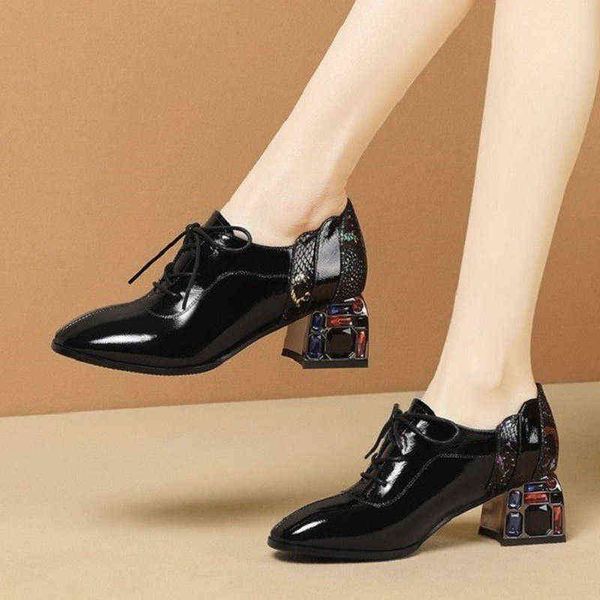 dress shoes women bare boots autumn lace up patent leather dress shoes medium heeled crystal heels pumps patchwork ladies shoes 8269n 220309, Black
dress shoes women bare boots autumn lace up patent leather dress shoes medium heeled crystal heels pumps patchwork ladies shoes 8269n 220309, Black