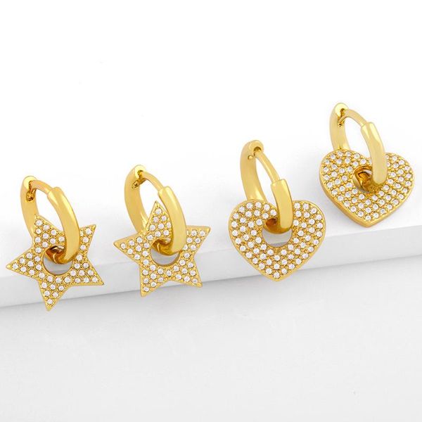 flola small heart earrings for women crystal white stone circle star drop earrings cz cubic zirconia gold filled jewelry ersv21, Silver
flola small heart earrings for women crystal white stone circle star drop earrings cz cubic zirconia gold filled jewelry ersv21, Silver