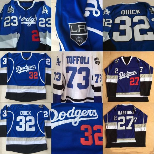 #32 jonathan quick #23 brown la kings la dodgers limited blue hockey jersey custom any name and number, Black
#32 jonathan quick #23 brown la kings la dodgers limited blue hockey jersey custom any name and number, Black