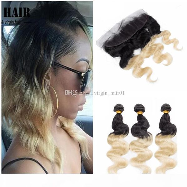 two tone blonde human hair bundles 3pcs with lace frontal closure body wave 1b 613 blonde human malaysian virgin hair extensions and frontal, Black;brown
two tone blonde human hair bundles 3pcs with lace frontal closure body wave 1b 613 blonde human malaysian virgin hair extensions and frontal, Black;brown