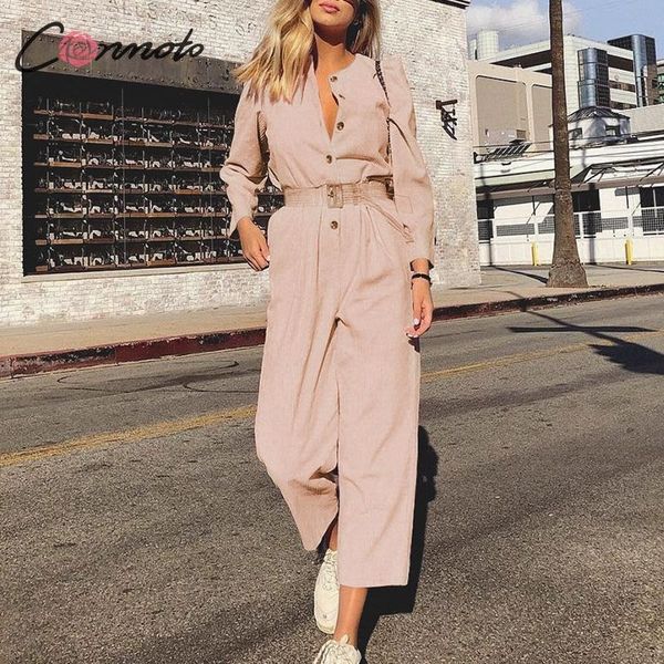 conmoto autumn winter corduroy light pink jumpsuits romper women high fashion button jumpsuit female casual overalls y200422, Black;white
conmoto autumn winter corduroy light pink jumpsuits romper women high fashion button jumpsuit female casual overalls y200422, Black;white