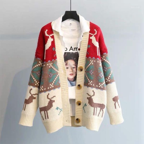 sweater cardigan jacket women's 2021 spring new baggy new year red baby jacquard vintage knit1, White
sweater cardigan jacket women's 2021 spring new baggy new year red baby jacquard vintage knit1, White
