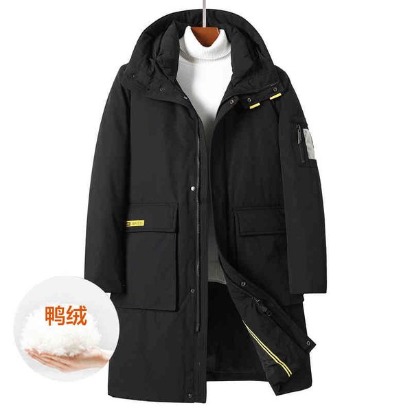 new men's medium and long large pocket down jacket casual versatile windproof warm hat warm coat men, Black
new men's medium and long large pocket down jacket casual versatile windproof warm hat warm coat men, Black