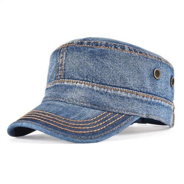 voboom denim army cap men washed cotton bucket hat fall headpiece flat adjustable peaked visor hats 164 t200715, Blue;gray
voboom denim army cap men washed cotton bucket hat fall headpiece flat adjustable peaked visor hats 164 t200715, Blue;gray
