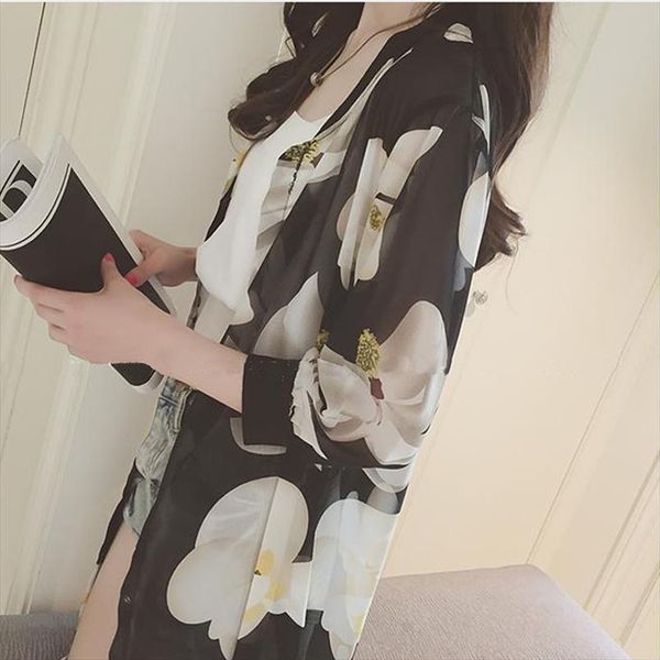 women floral summer beach bohe chiffon thin bikini cover up kimono cardigan coat summer sunproof cardigan bikini cover up, White
women floral summer beach bohe chiffon thin bikini cover up kimono cardigan coat summer sunproof cardigan bikini cover up, White