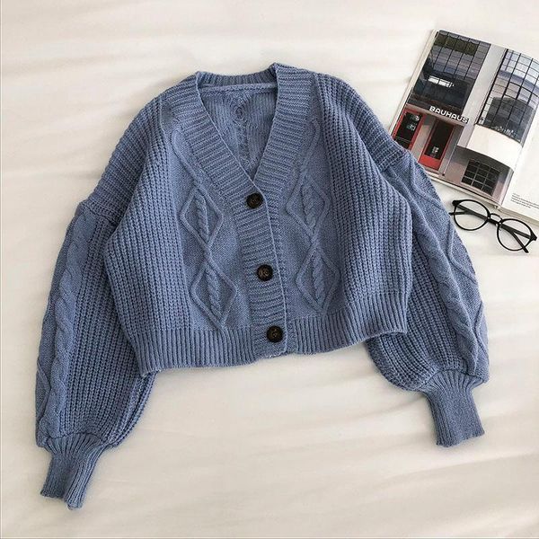 korean twisted short causal sweater cardigan lantern long sleeve v-neck 2020 autumn winter new solid women knitted jacket1, White
korean twisted short causal sweater cardigan lantern long sleeve v-neck 2020 autumn winter new solid women knitted jacket1, White